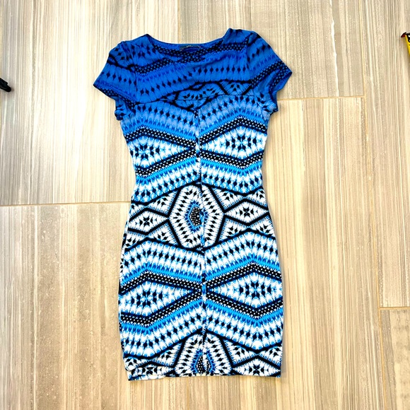 Tart ikat blue Jersey dress small - Picture 2 of 10